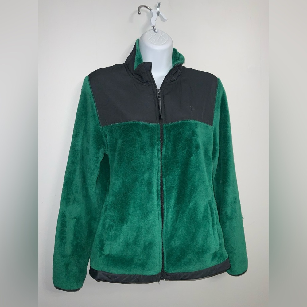 Danskin Cozy Green and Black Teddy Jacket Sz S - Picture 4 of 11